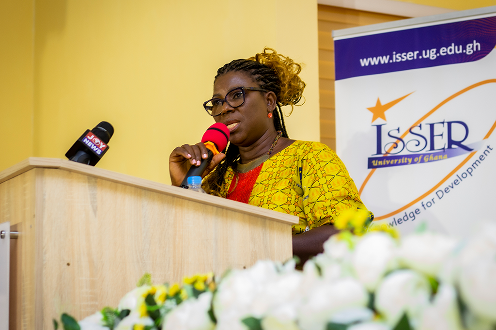 Dr. Awo’s presentation shared highlights and recommendations from the report, which comprises ten chapters, with different but interrelated topics on social development in Ghana