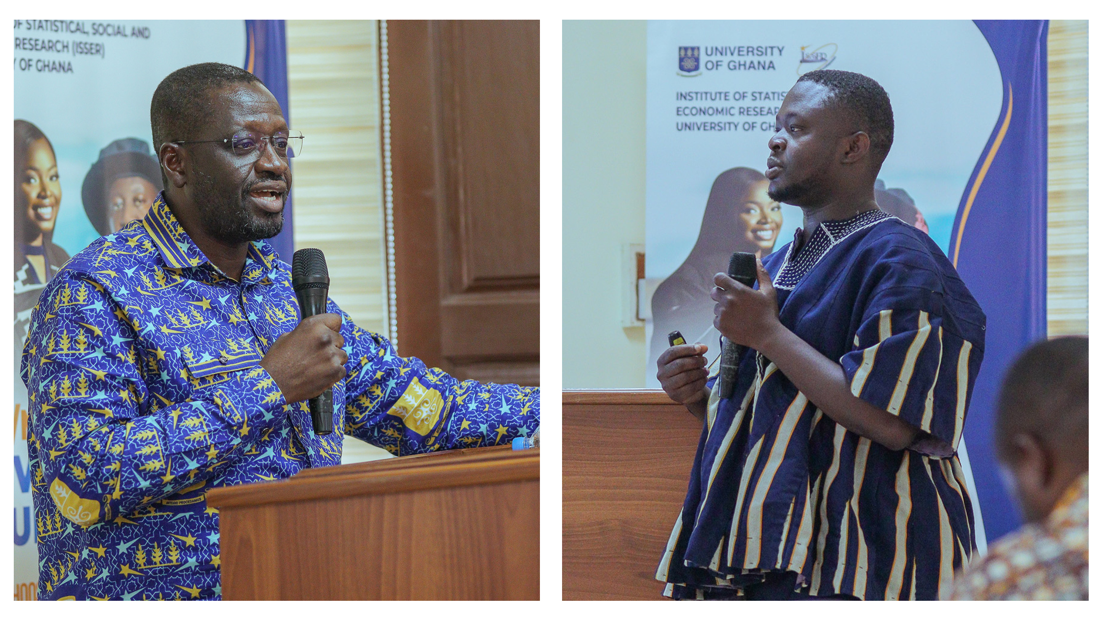 University of Bonn PhD student Mr Karim Abdullah presents his research, with Prof. Simon Bawakyillenuo serving as discussant.