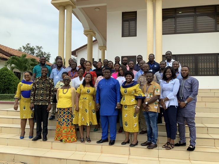 Training for COCOBOD staff: Prof. Peter Quartey and some ISSER staff in a group photo with participants