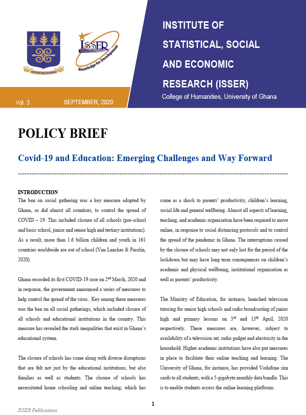 Covid-19 and Education: Emerging Challenges and Way Forward