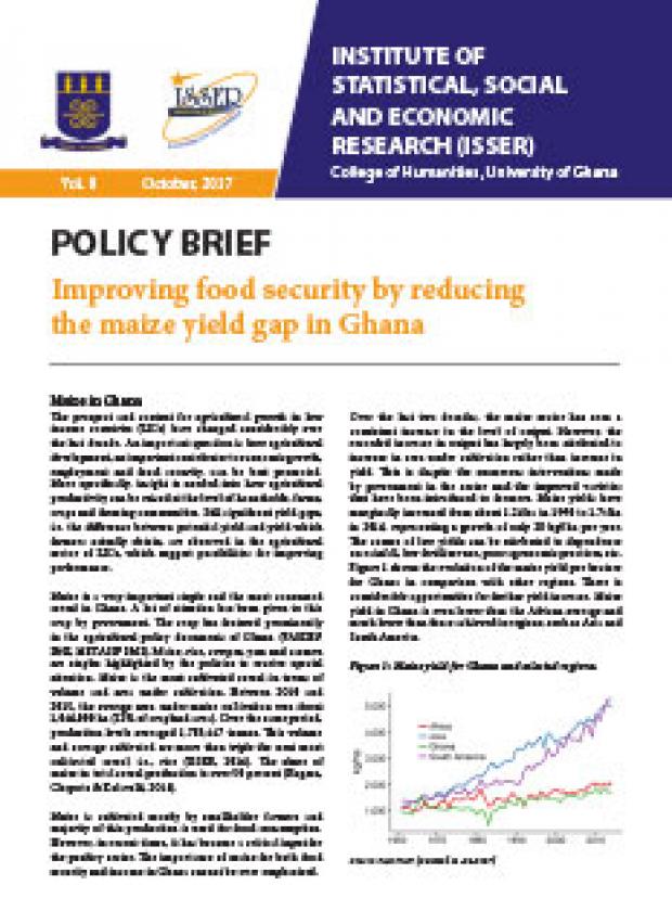 Improving food security by reducing the maize yield gap in Ghana